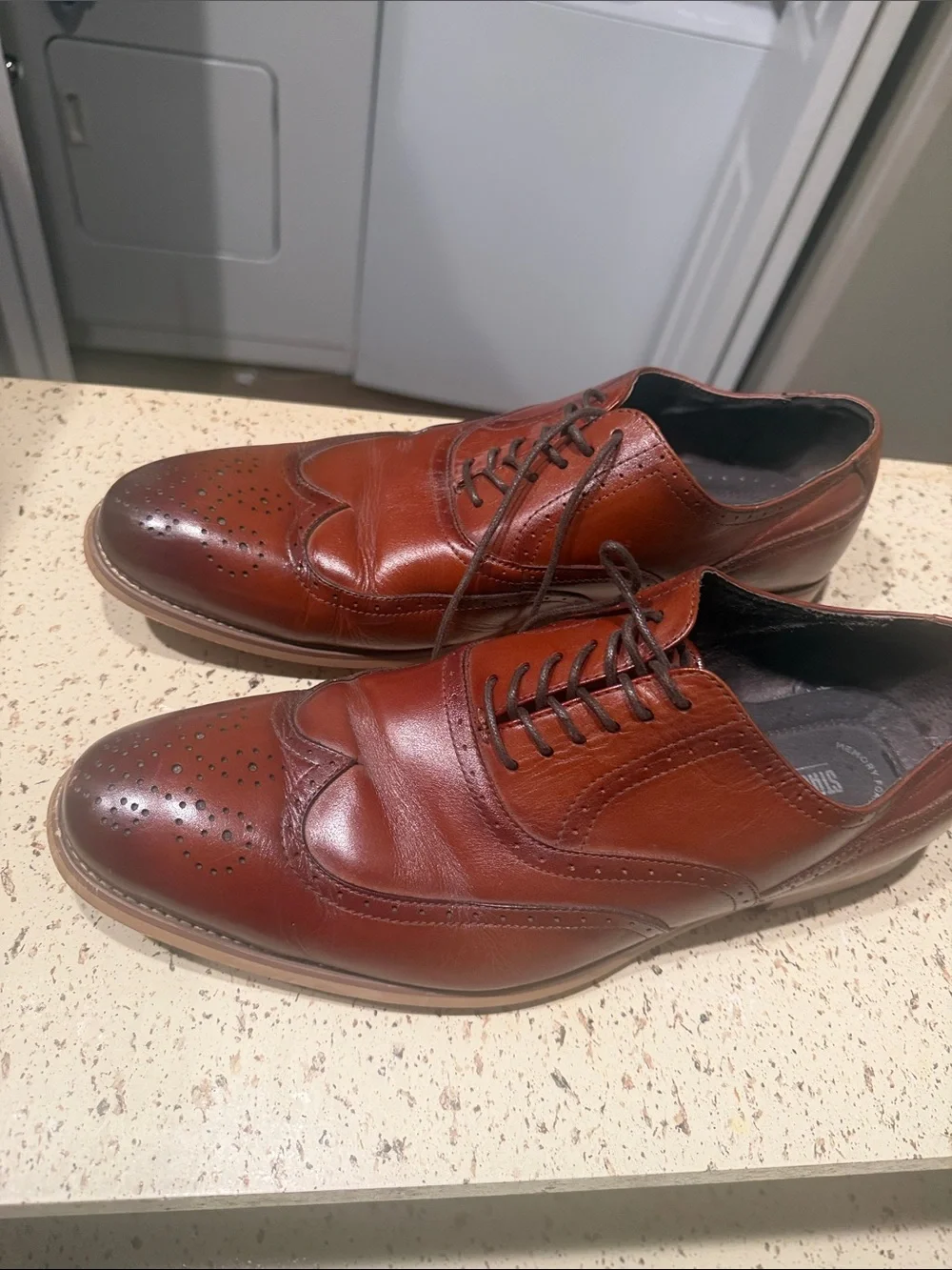 Men's Brown Leather Wingtip Oxfords